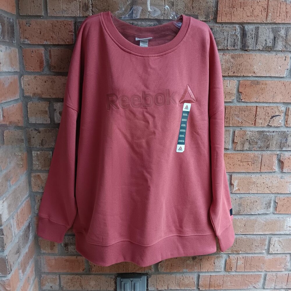 Reebok Women's Size XXXL Purpose Crew Neck Sweatshirt Dusty Cedar - Picture 13 of 13